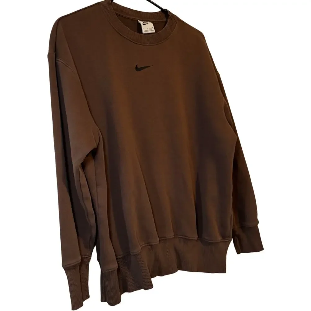 Nike Center Swoosh Pullover Sweatshirt Brown Size Small (S/P/CH)